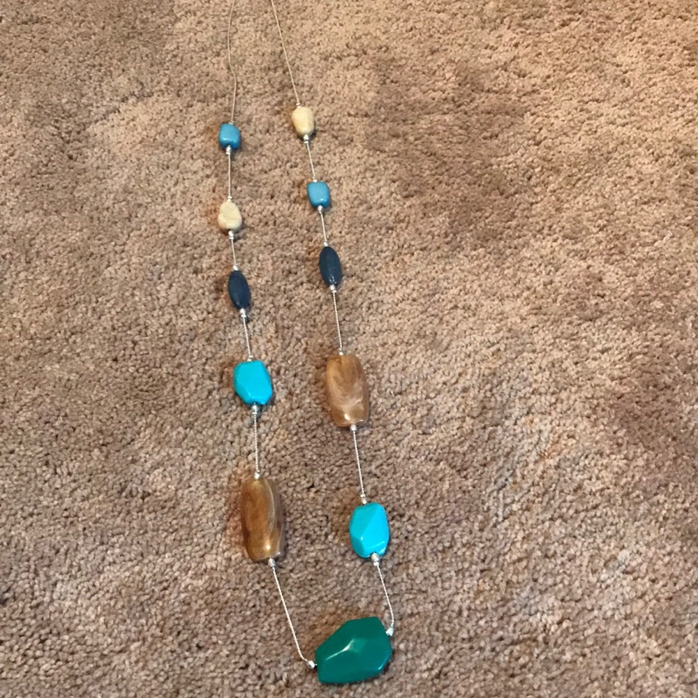 Silver and ceramic beaded necklace